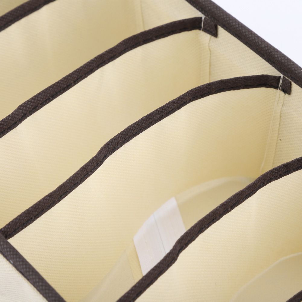 Portable Foldable Durable Divider Storage Box Case Container for Bra Underwear Sock(6 Grids)