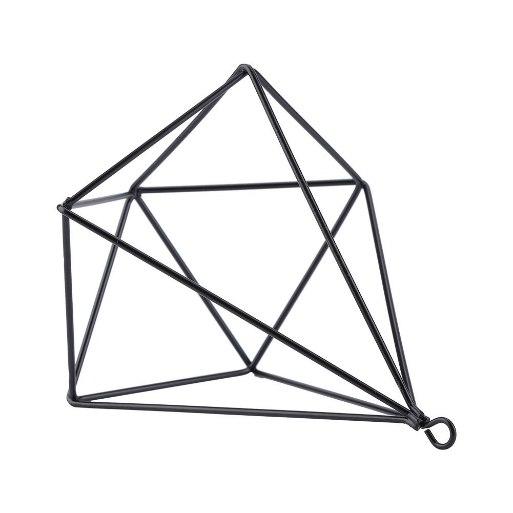 Freestanding Hanging Geometric Plant Stand Flower Hanger Moss Fern Plant Decor (Black)