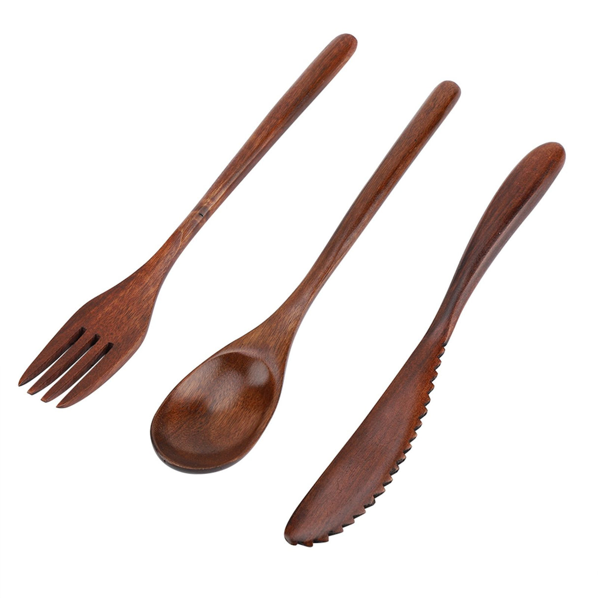 Japanese Style Reusable Bamboo Dinnerware Set Tableware Kit (Knife Fork Spoon Only)
