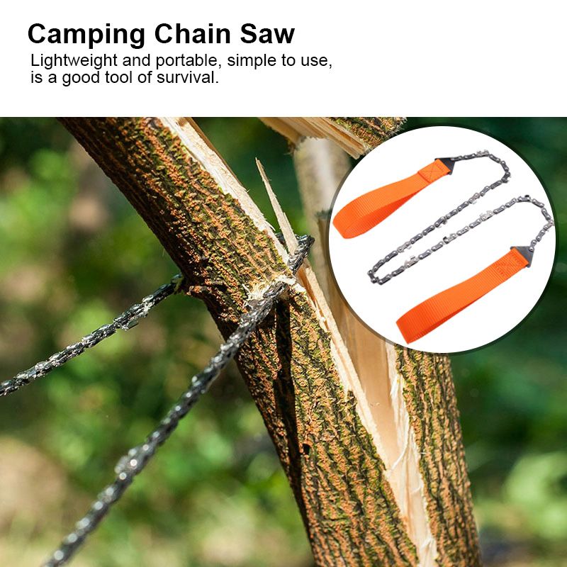 Portable Handheld Survival Chain Saw Emergency Chainsaw with Bag Camping Hiking Tool
