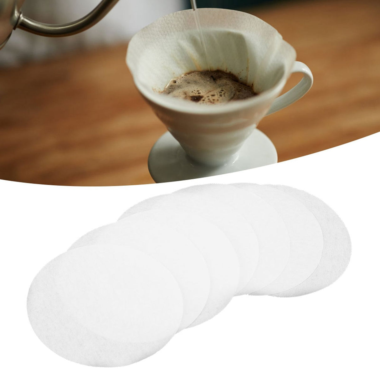 350PCS Round Coffee Filter Paper Coffee Maker Filters Strainers for Coffee Maker