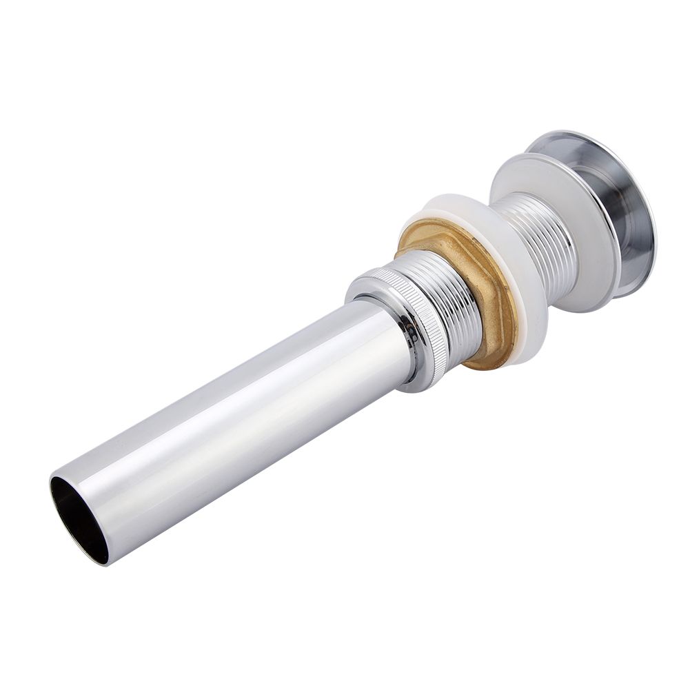 G1 1/4" Brass Bathroom Basin Sink Pop Up Drain Assembly NOn Overflow (Silver Chrome)