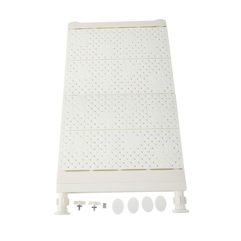 Upgraded Adjustable Storage Rack Space Saving Compartment Collecting Shelf White 53-90cm