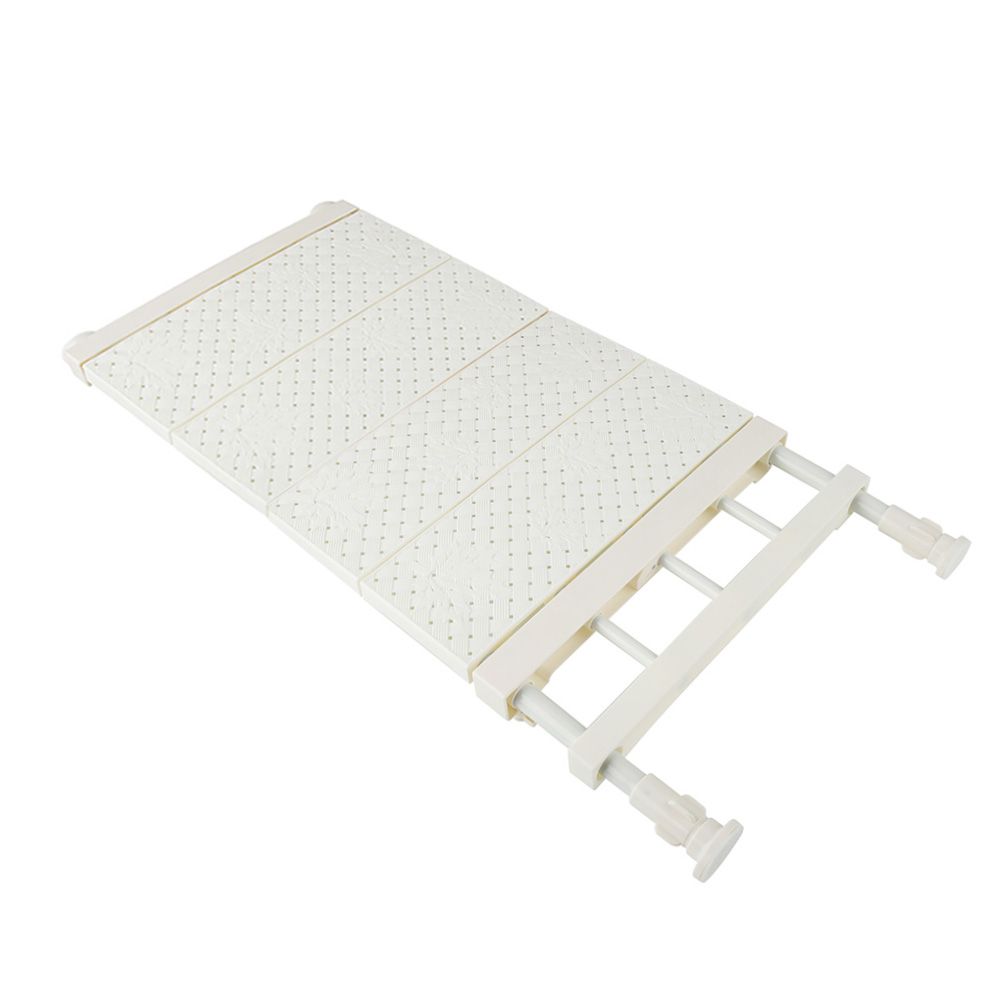 Upgraded Adjustable Storage Rack Space Saving Compartment Collecting Shelf White 53-90cm