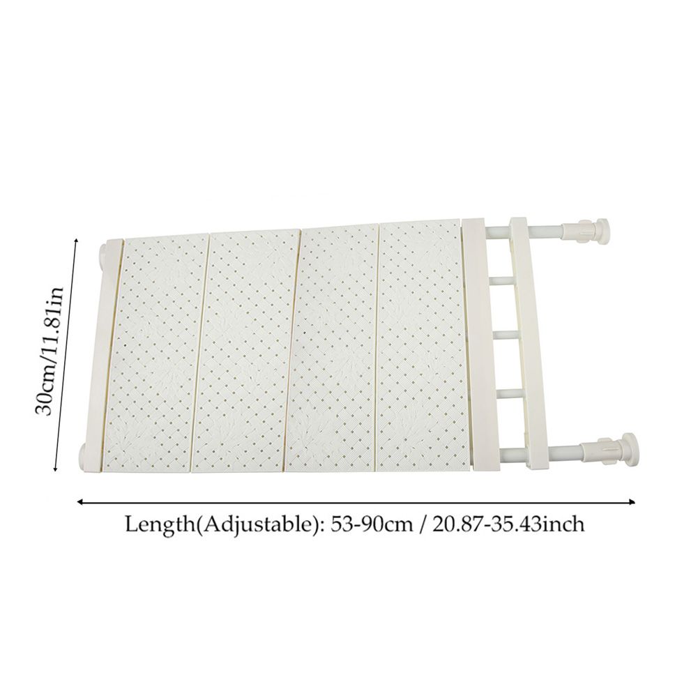 Upgraded Adjustable Storage Rack Space Saving Compartment Collecting Shelf White 53-90cm