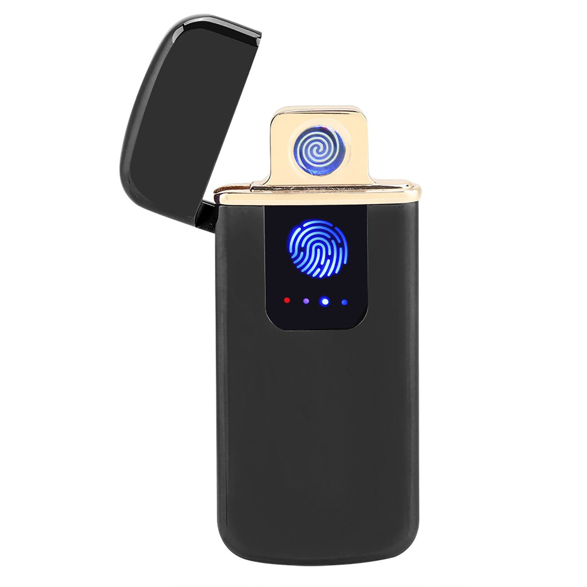 USB Rechargeable Touch Sensor Electric Windproof Cigarette Lighter Electricity Display (Black)