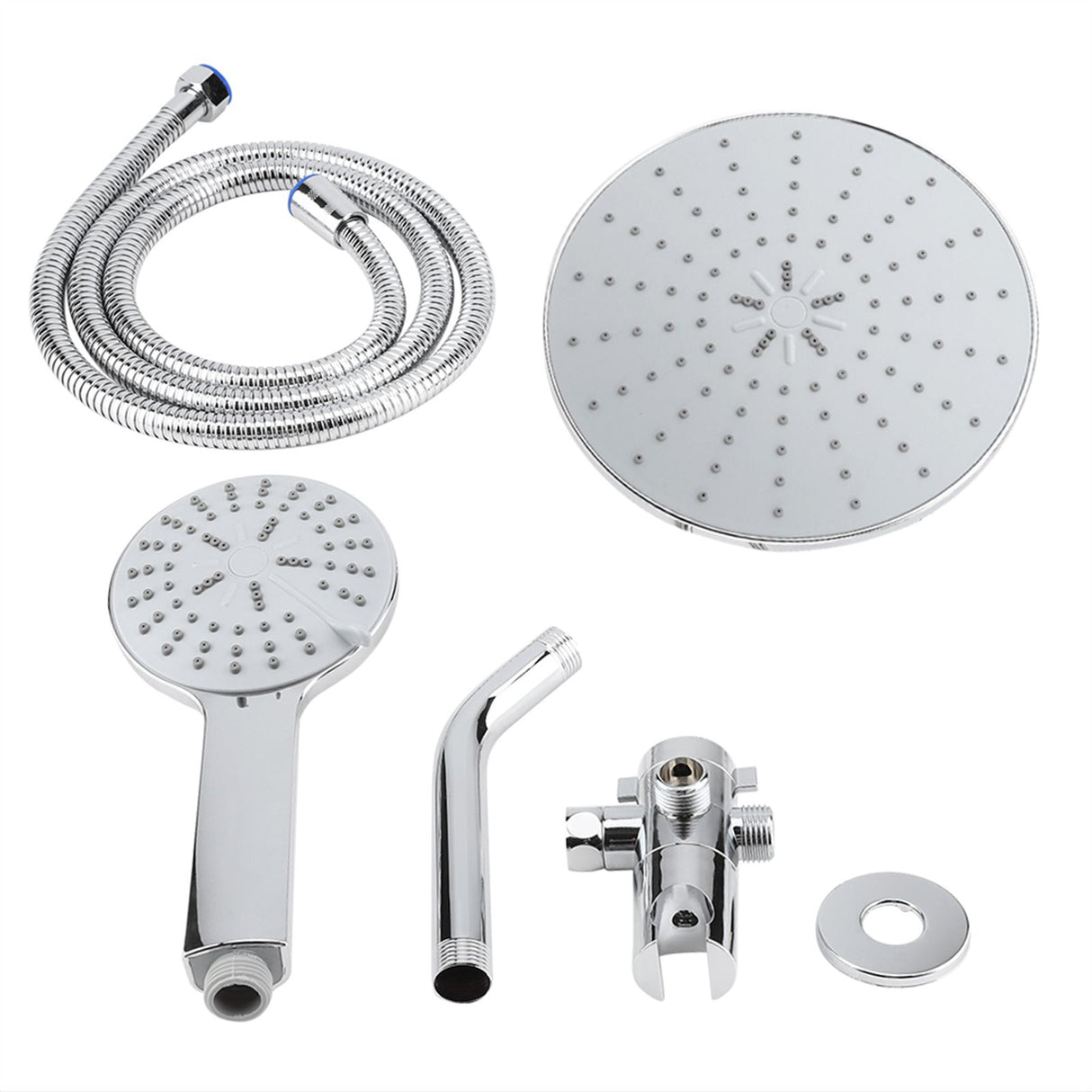 Chrome Plate High Pressure 3 Way Multi Setting Rainfall Style Dual Handheld Shower Head Combo