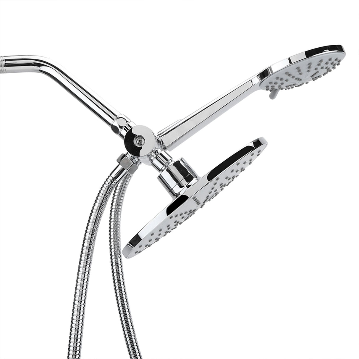 Chrome Plate High Pressure 3 Way Multi Setting Rainfall Style Dual Handheld Shower Head Combo