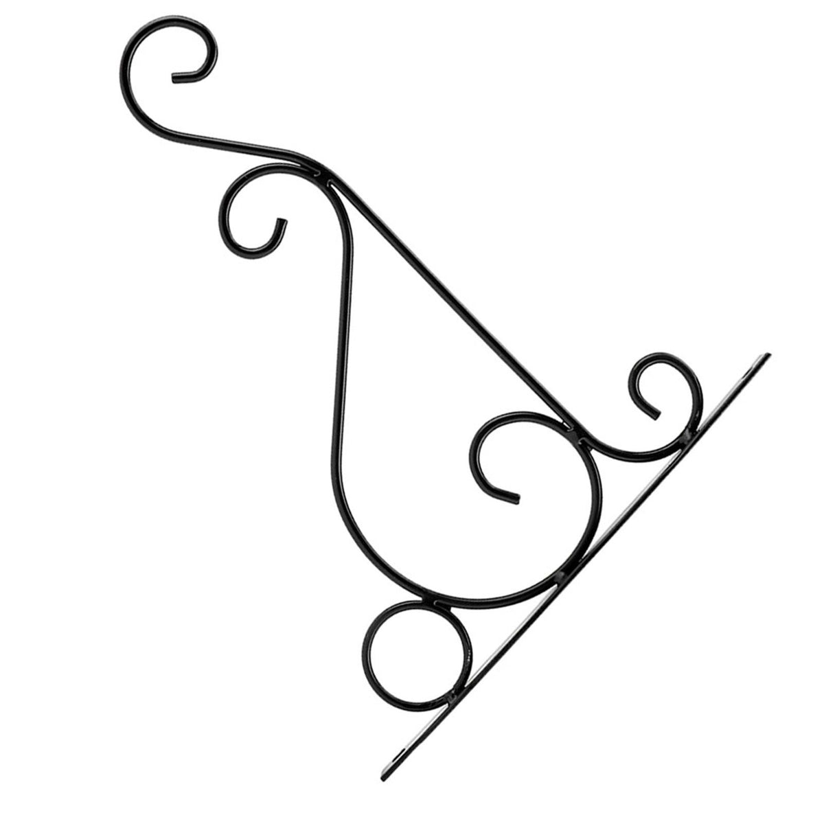 Iron Plant Hanger Wall Hanging Bracket Flower Hook for Home Garden Decoration 25*21cm(Black)