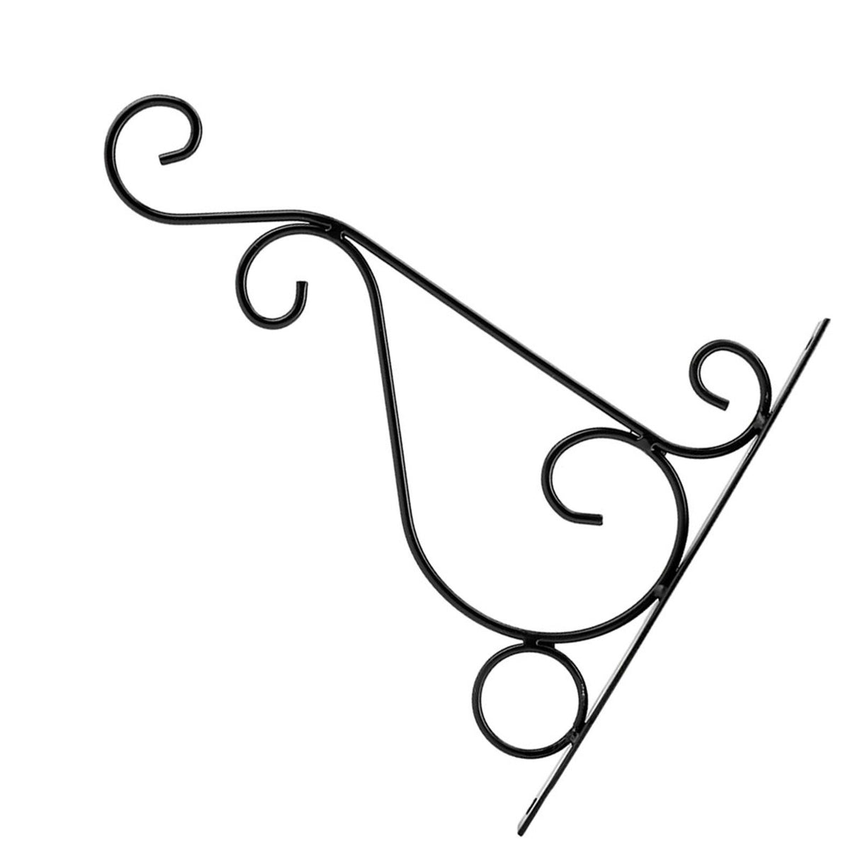 Iron Plant Hanger Wall Hanging Bracket Flower Hook for Home Garden Decoration 25*21cm(Black)