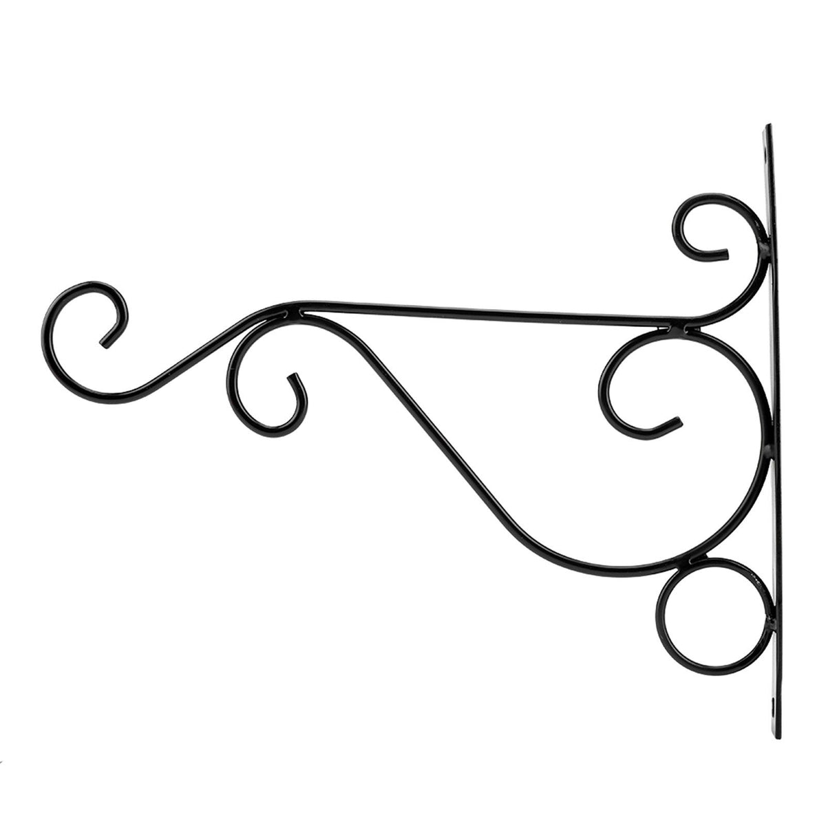 Iron Plant Hanger Wall Hanging Bracket Flower Hook for Home Garden Decoration 25*21cm(Black)