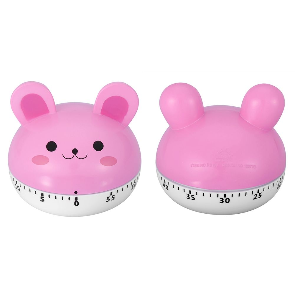 Mechanical Cooking Timer Manual Animal Shape Counters for Kitchen Timing Tool(Pink Rabbit)