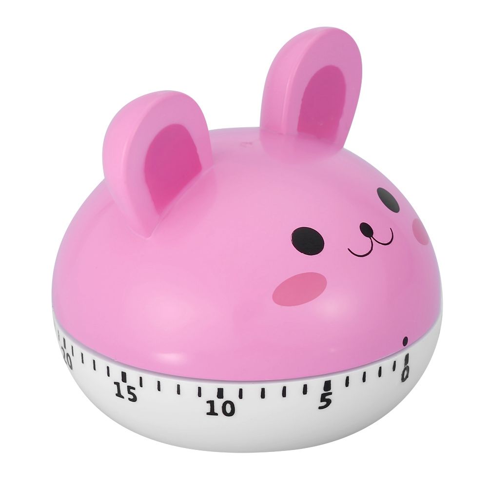 Mechanical Cooking Timer Manual Animal Shape Counters for Kitchen Timing Tool(Pink Rabbit)