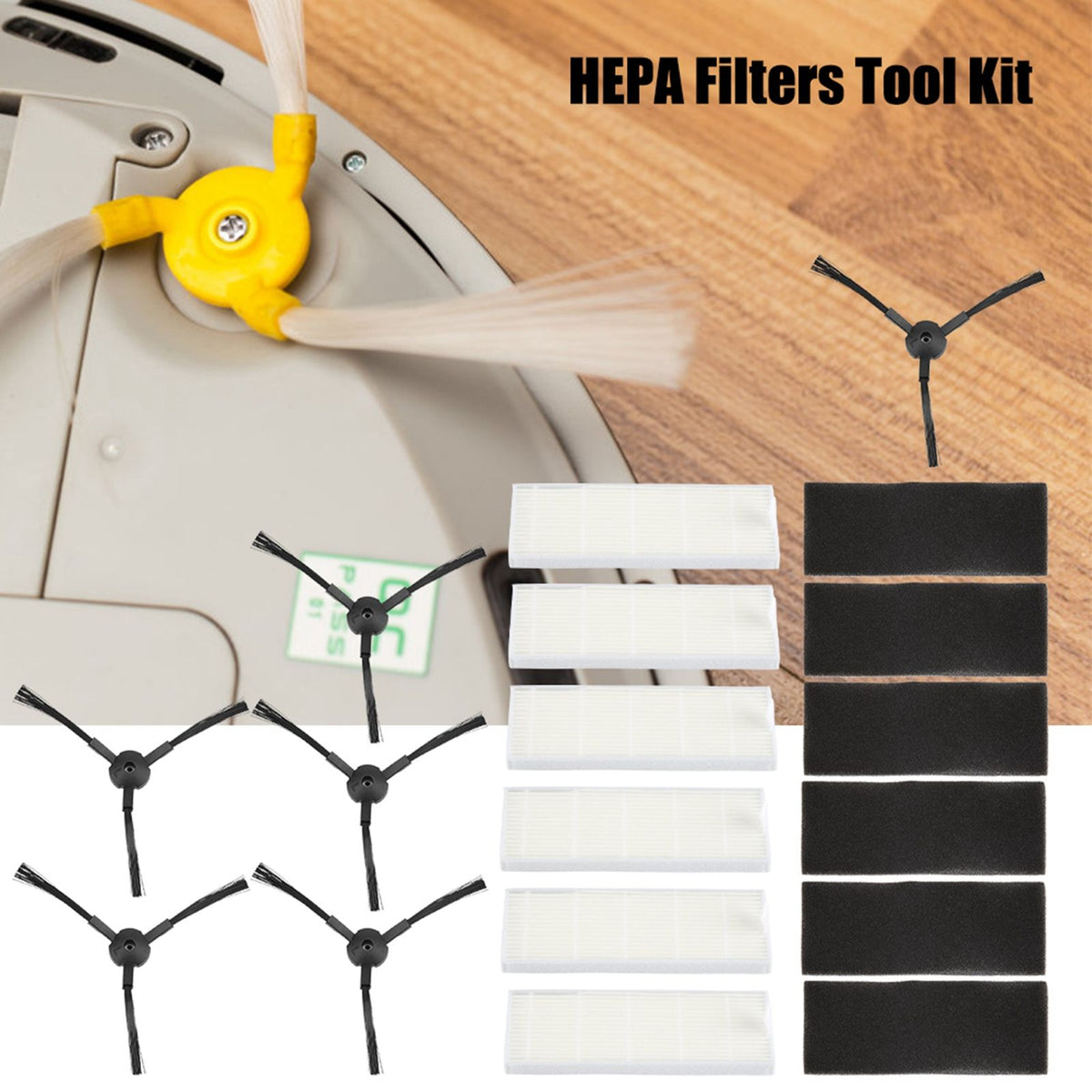 Vacuum Spare Part Side Brush HEPA Filters Tool Kit for ILIFE A6 A4 A4s Robot