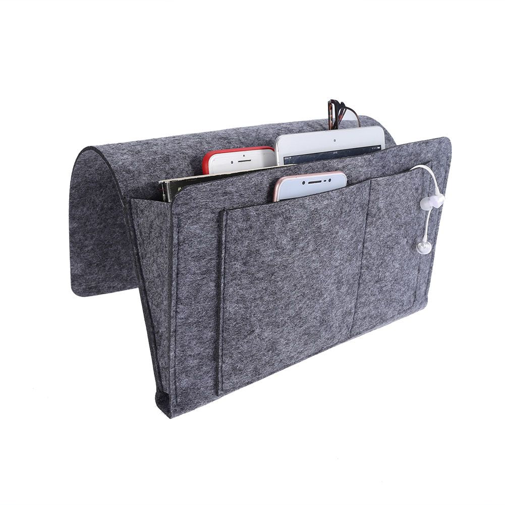 Sofa Arm Rest TV Remote Control Organizer Beside Hanging Storage Bag Pouch for Bedroom