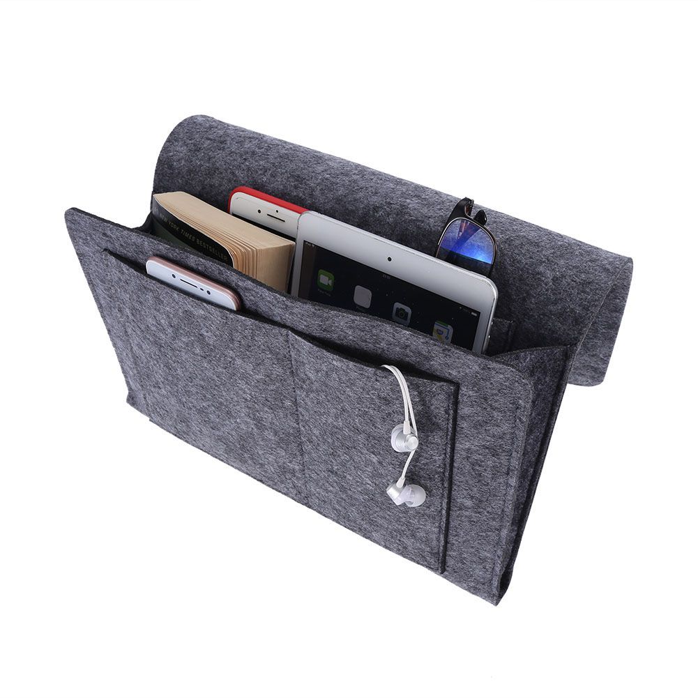 Sofa Arm Rest TV Remote Control Organizer Beside Hanging Storage Bag Pouch for Bedroom