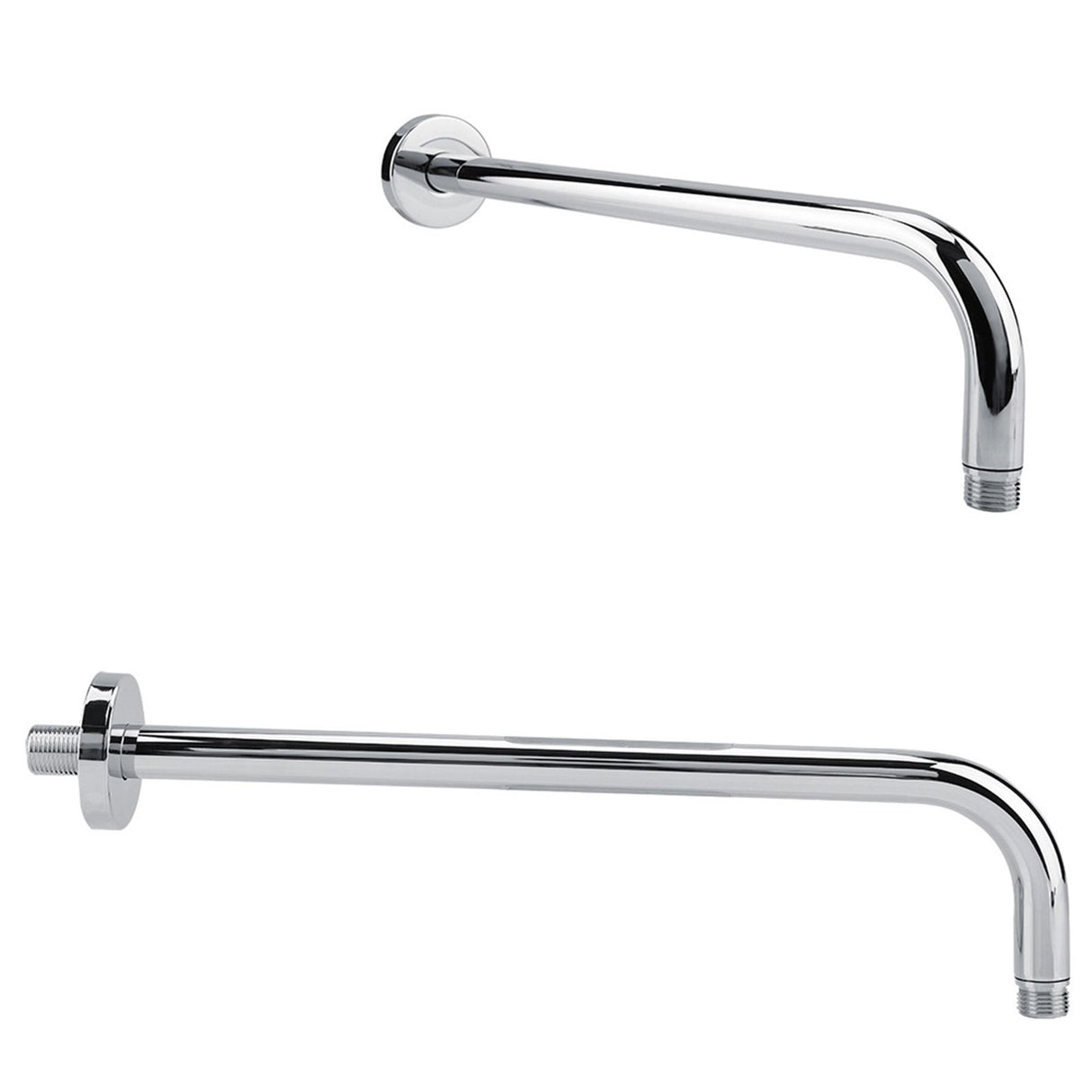 Extra Long Stainless Steel Shower Rain Head Arm Replacement Flange Set Wall Fixed Chrome Finish