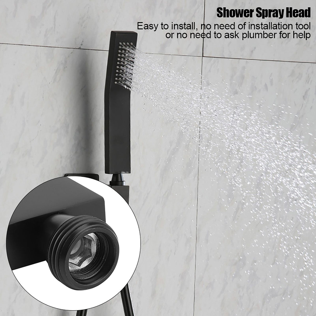 Matte Black Brass Chromeplated Handheld Shower Head Bathroom Sprayer Handshower