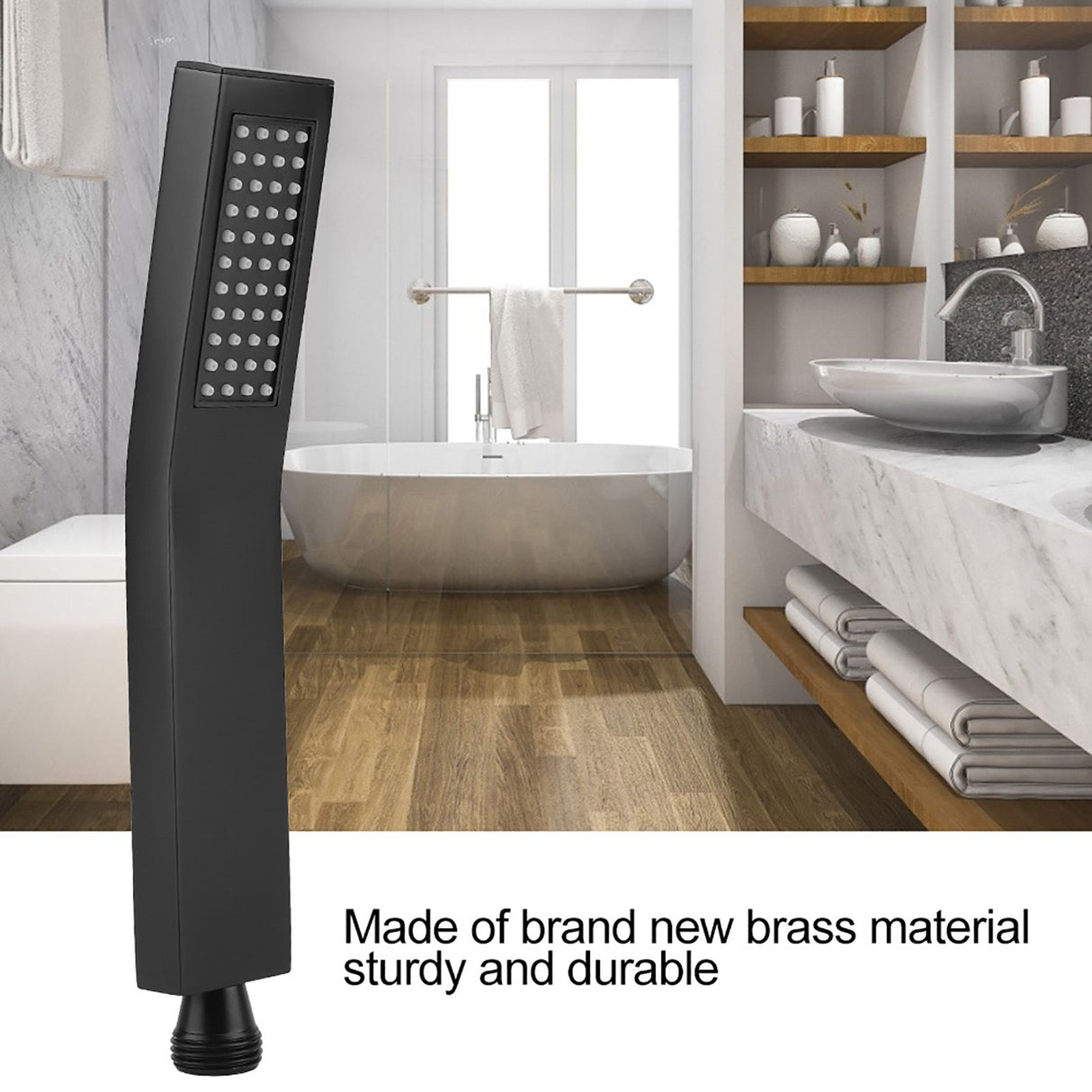 Matte Black Brass Chromeplated Handheld Shower Head Bathroom Sprayer Handshower