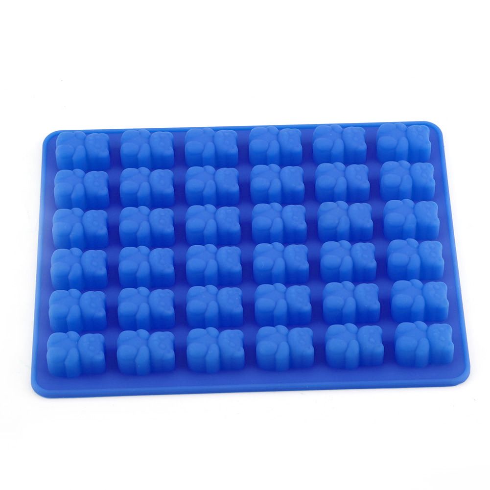 Bear Shape Ice Cube Box Mold Tray Maker Silicone Ice Cream Chocolate (Dark Blue Dropper)