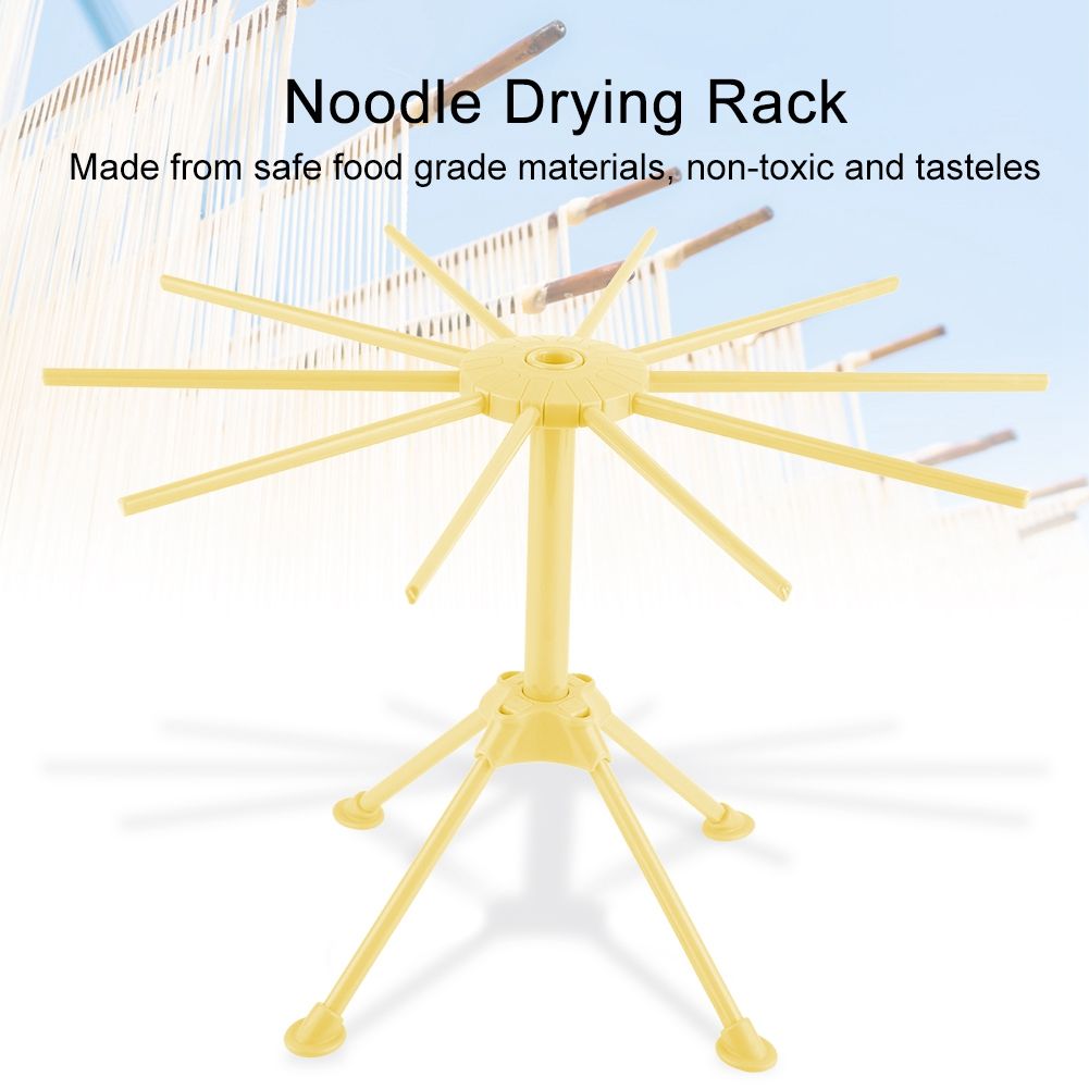 Noodle Spaghetti Pasta Drying Rack Stand Dryer Foldable Kitchen Tool (Yellow)