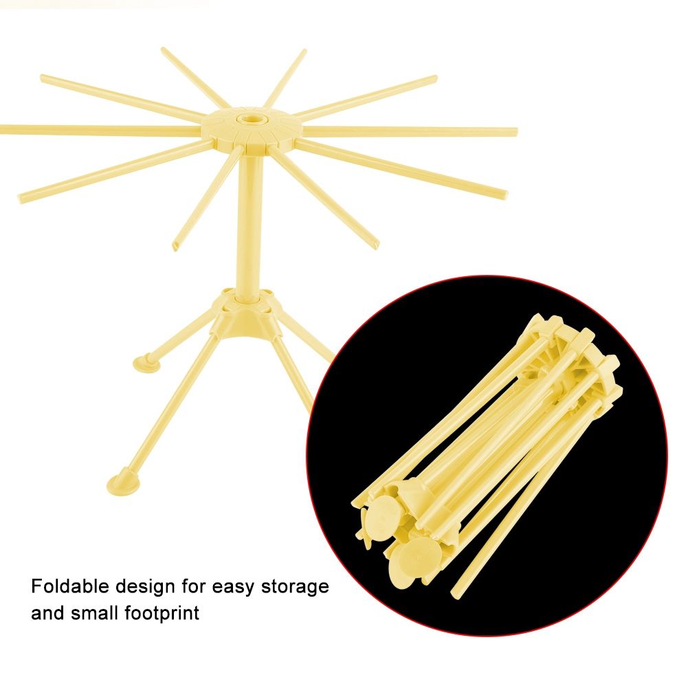 Noodle Spaghetti Pasta Drying Rack Stand Dryer Foldable Kitchen Tool (Yellow)