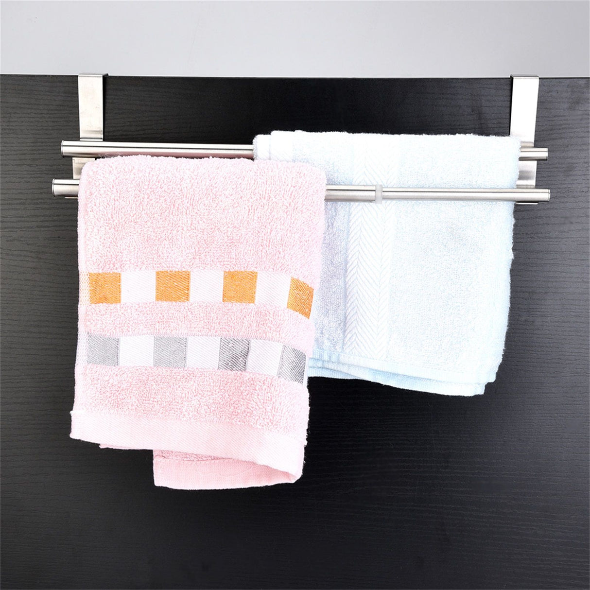Double Layers Stainless Steel Telescopic Towel Holder Rack Hanger Organizer Bathroom Kitchen
