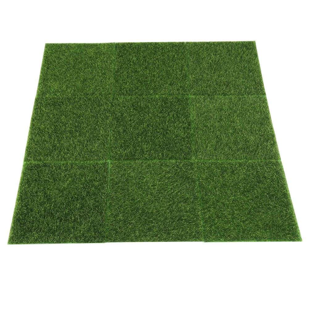 10 PCS Artificial Grass Mat Turf Lawn Garden Micro Landscape Ornament Home Decor