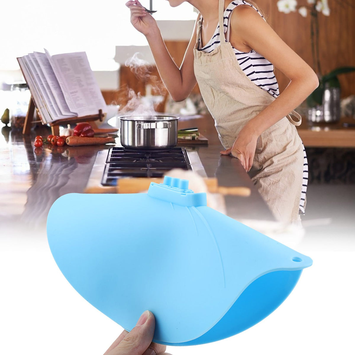 Silicone Steam Pot Lids Pressure Cooker Spill Food Seal Cover for Household Pan Covers