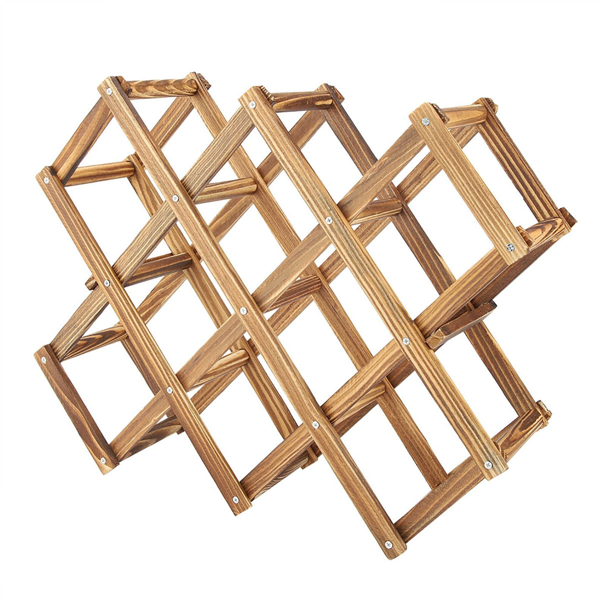 Foldable Wooden Wine Rack Organizer Display Shelf 10 Bottles Capacity