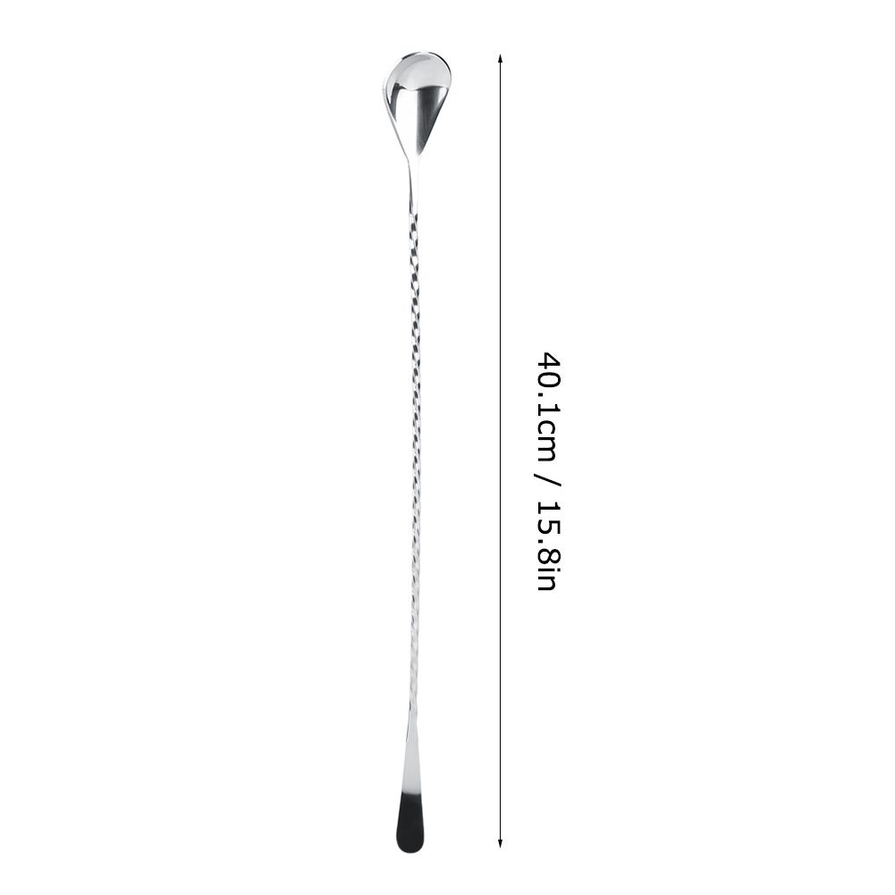 Stainless Steel Bar Cocktail Stirring Spoon With Fork Mixing Drink Puddler Mixer