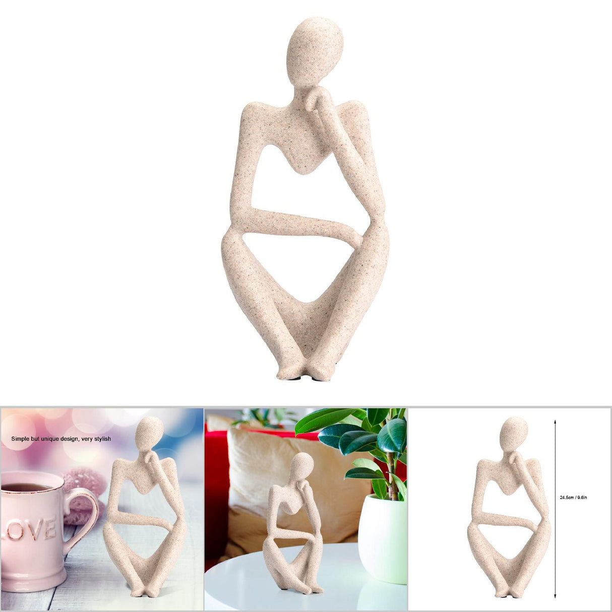 Abstract Character Figurines Thinker Desk Decor Home Decoration Ornament
