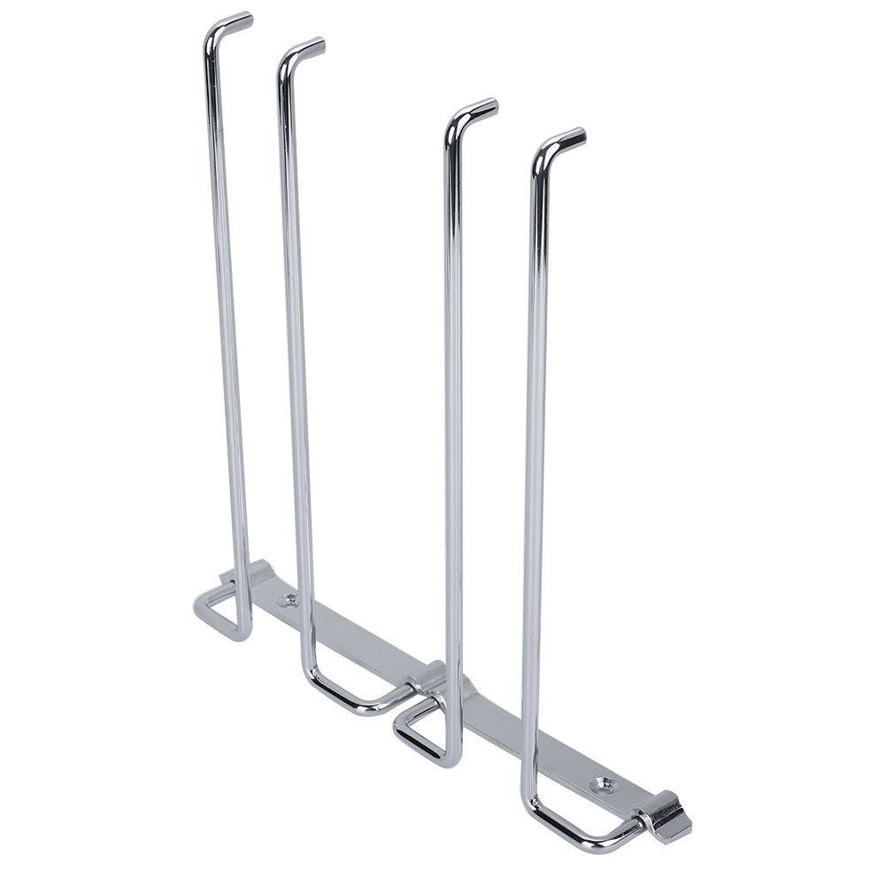 Double Row Iron Chrome Wine Glasses Holder Wall Mount Stemware Rack