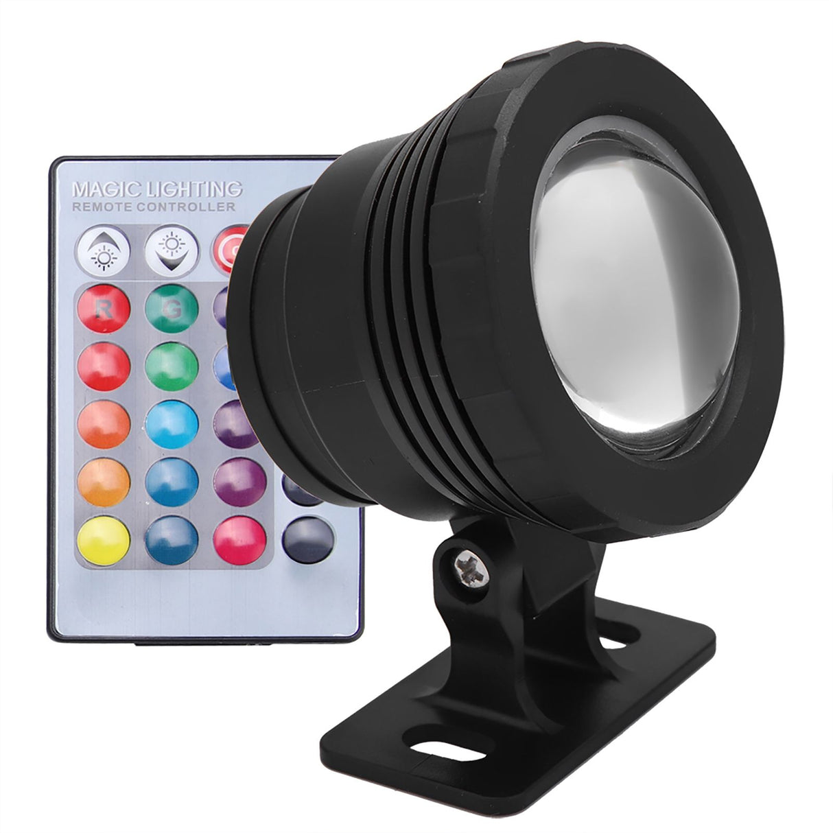 RGB LED Underwater Light Waterproof Multi color Outdoor Garden Spotlight AC/DC 12V (black)