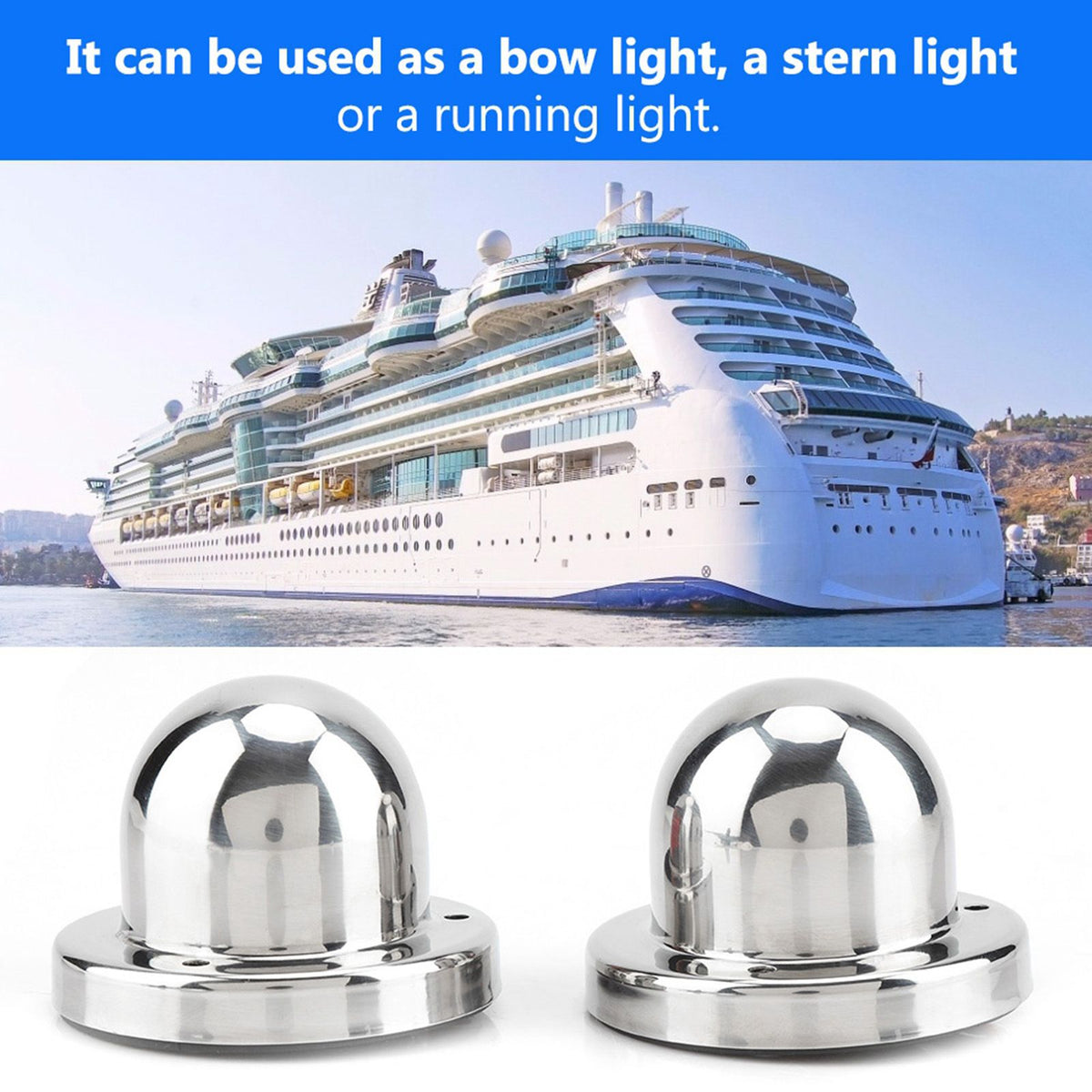 Boat Navigation 12V Marine Yacht Light LED Bow Side Lights Pontoons Sailing Signal Lamp