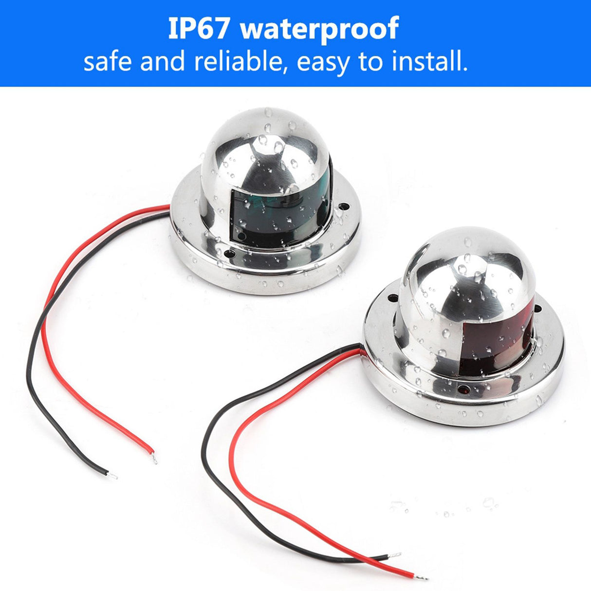 Boat Navigation 12V Marine Yacht Light LED Bow Side Lights Pontoons Sailing Signal Lamp
