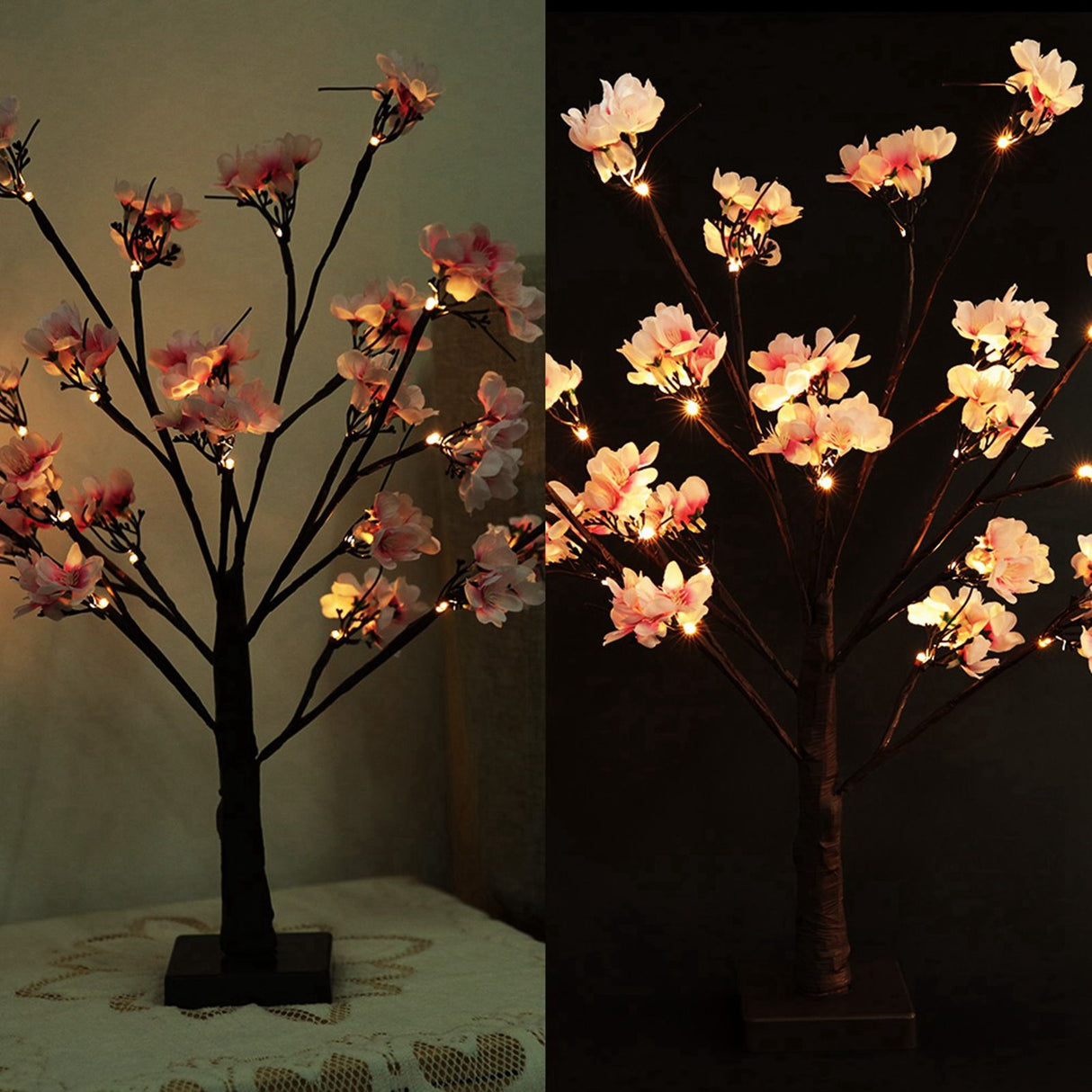 Indoor 24pcs LED Cherry Tree Shape Lamp Home Party Decor Light