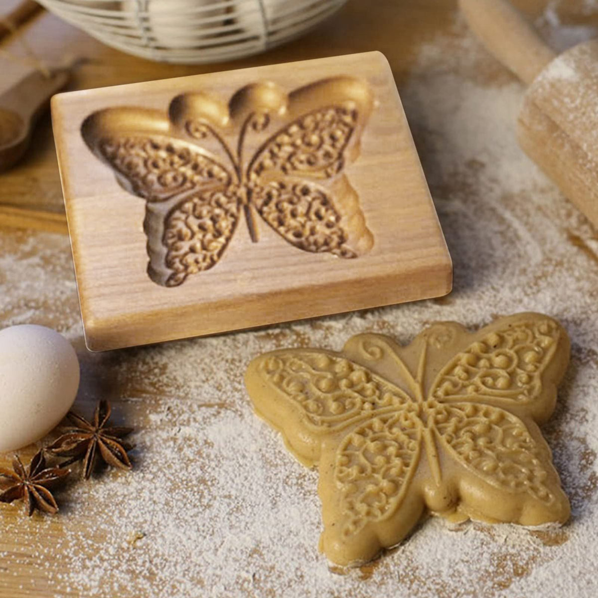 Cookie Embossing Molds Wooden Cookie Molds Biscuit Press Stamp Mold Baking Tools