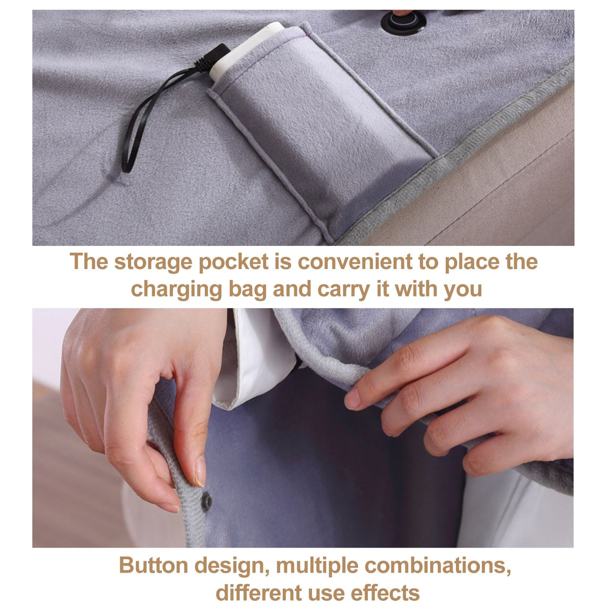 Wearable USB Electric Blanket Heating Blanket with Timing Function 3 Gear Adjustment