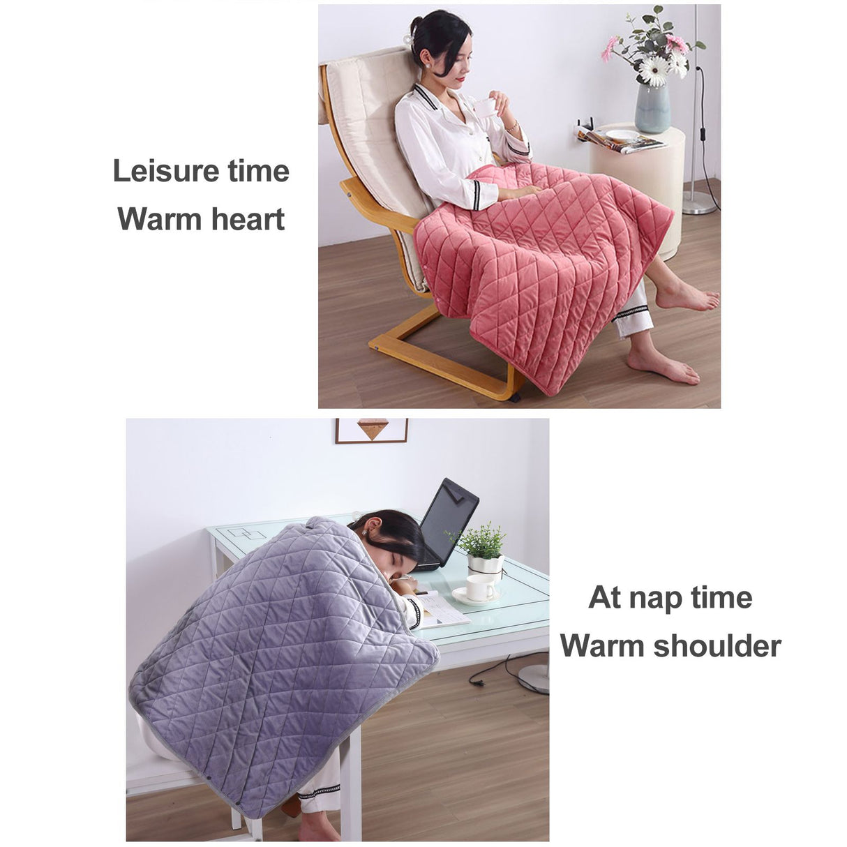 Wearable USB Electric Blanket Heating Blanket with Timing Function 3 Gear Adjustment