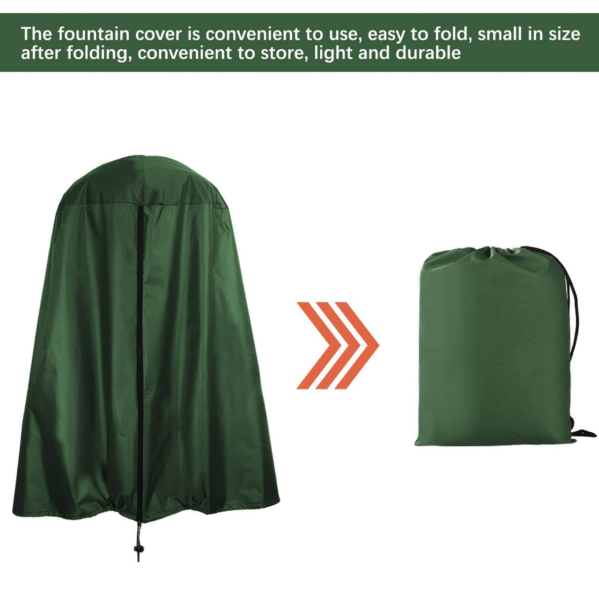 Garden Fountain Statue Protective Cover Silver Coated Oxford Cloth Waterproof Windproof Fountain Protector