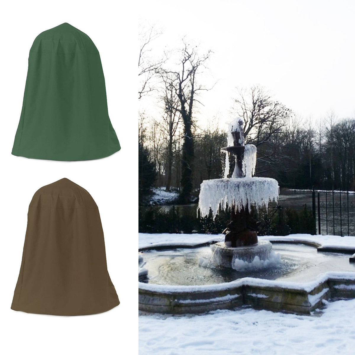 Garden Fountain Statue Protective Cover Silver Coated Oxford Cloth Waterproof Windproof Fountain Protector