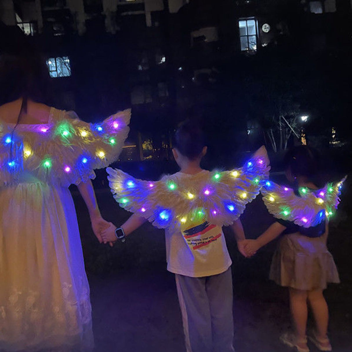 Glowing Angel Wings with LED String Lights Halloween Party Cosplay Costume Accessories Props