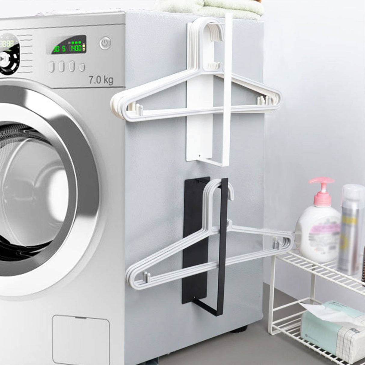 Washing Machine Side Hanger Non Punching Magnetic Hanger Storage Rack