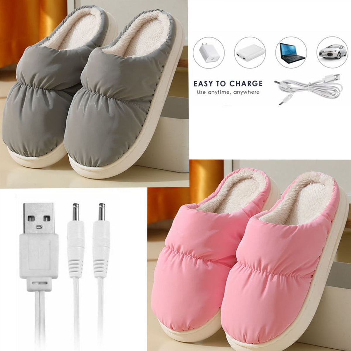 Constant Temperature 50 Degrees USB Heated Slippers