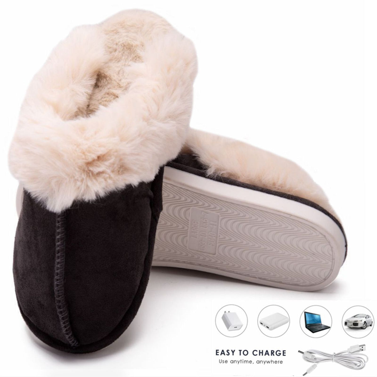 Women Heated Slipper USB Constant Temperature 50 Degrees Electric Foot Warmer Shoes for Winter Cold Weather