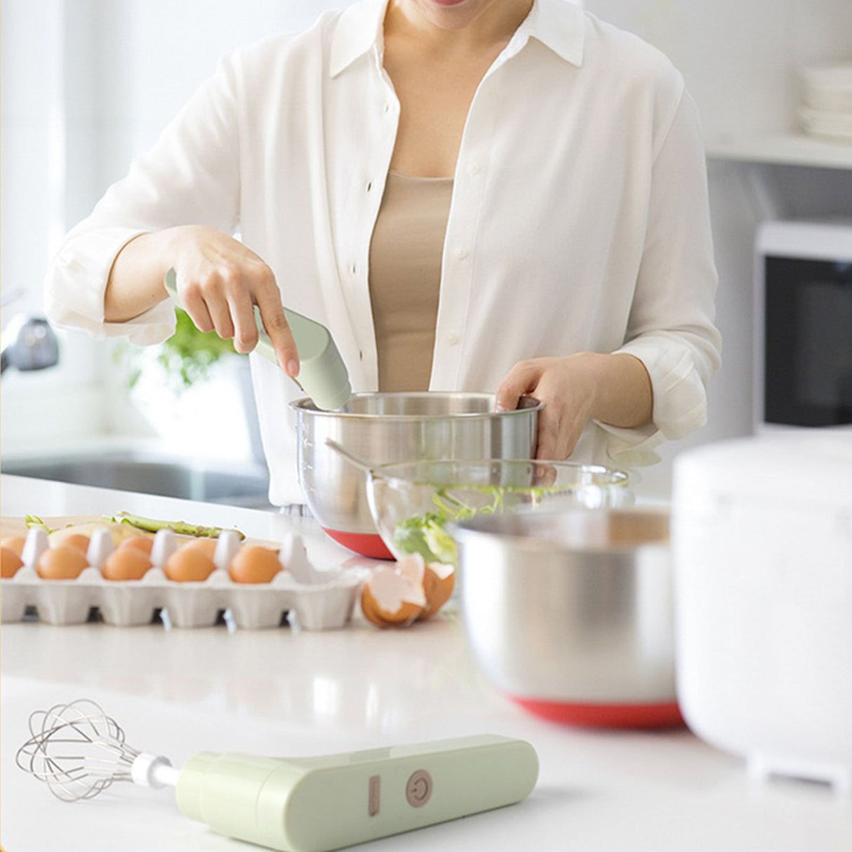 6 In1 Garlic Beater Wireless Garlic Masher Multifunctional Mini Handheld Small Whisk Garlic Masher Home Electric Garlic Masher