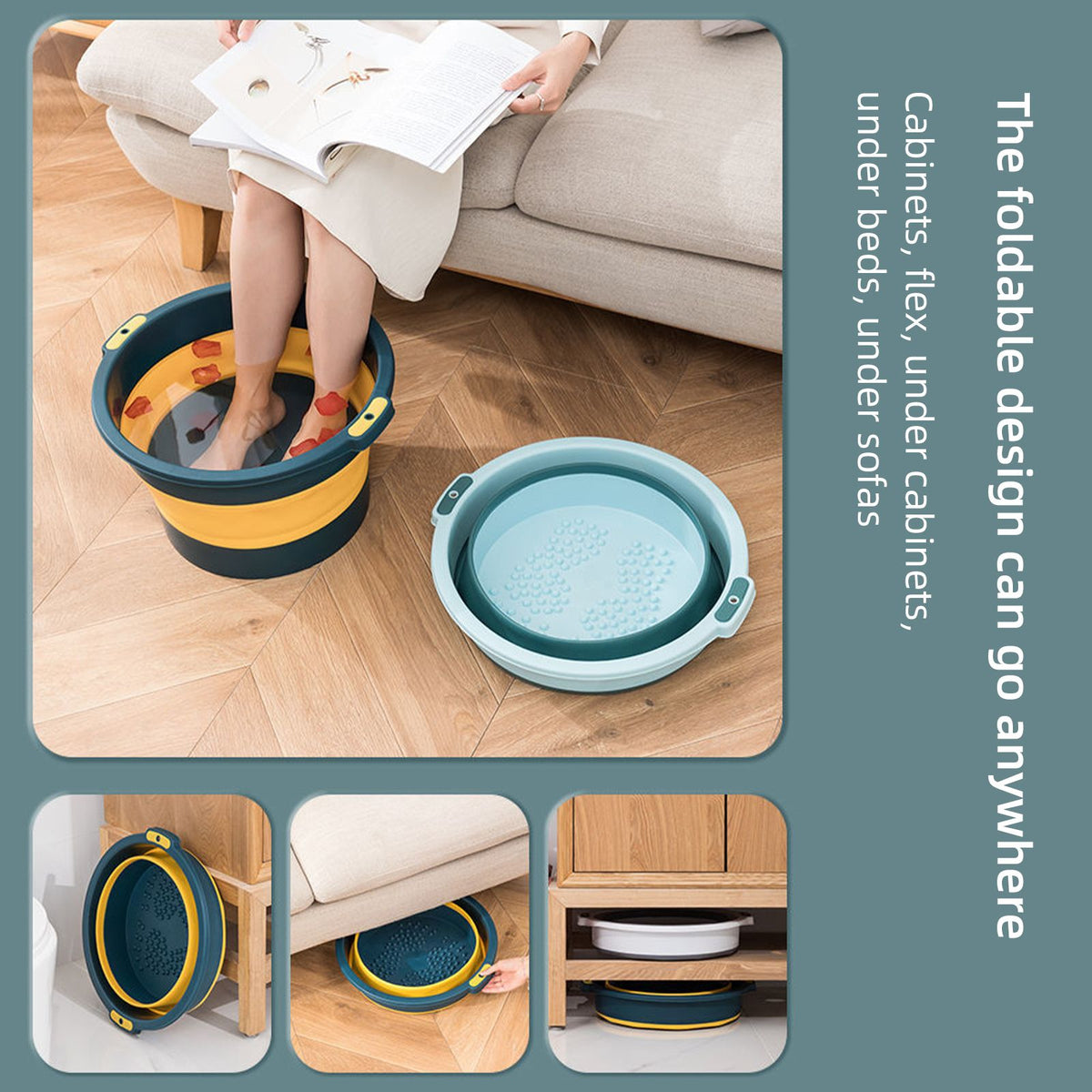 Foldable Foot Bath Household Foot Wash Basin Foot Massage Foot Bath