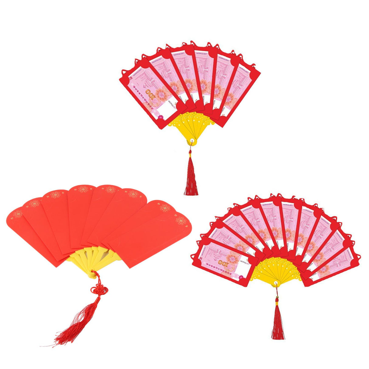 2023 Rabbit Year Spring Festival Creative Fan Shaped Folding Red Envelope New Year Fan Red Envelope