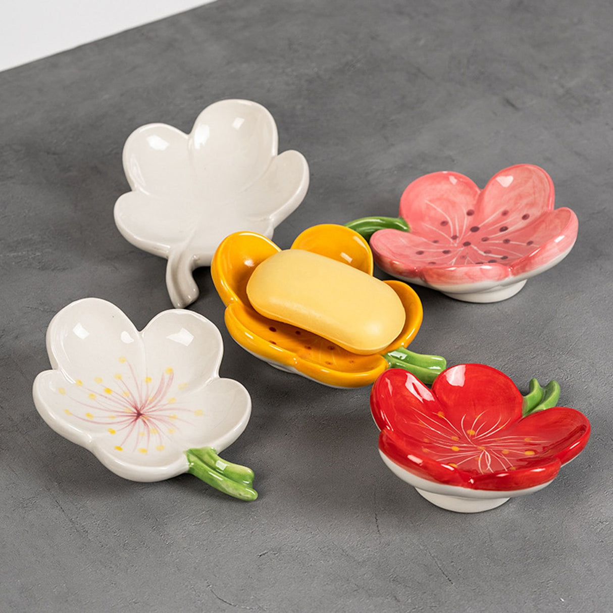 Ceramic Leaf Soap Box Drain Soap Shelf Soap Holder Soap Dish Tray